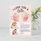Ik hou van je een latte gepersonaliseerde Valentij Feestdagenkaart (Staand voorkant)