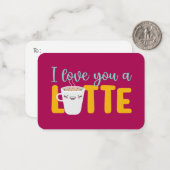 Ik hou van je, een latte grappige Valentijnsdag Notitiekaartje (Voorkant / Achterkant in situ)