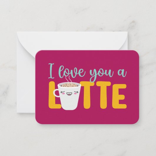 Ik hou van je, een latte grappige Valentijnsdag Notitiekaartje (Voorkant)