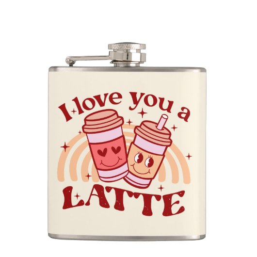 Ik hou van je, een latte heupfles (Voorkant)