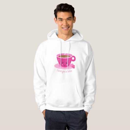 Ik hou van je een Latte Hoodie (Voorkant volledig)