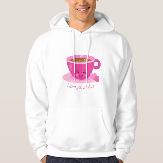 Ik hou van je een Latte Hoodie (Voorkant)