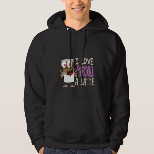 Ik hou van je, een latte hoodie (Voorkant)
