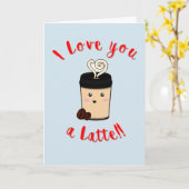 Ik hou van je, een latte kaart (Gele Bloem)