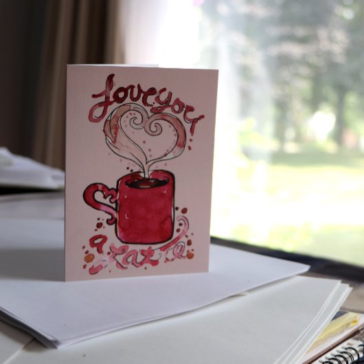 Ik hou van je een latte kaart