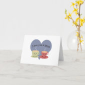 Ik hou van je een latte! kaart (Gele Bloem)