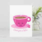 Ik hou van je, een latte kaart (Staand voorkant)