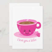 Ik hou van je, een latte kaart (Voorkant / Achterkant)