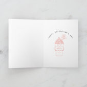 Ik hou van je een Latte Kawaii Coffee Cup Valentij Kaart (Binnen)