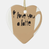 Ik hou van je, een latte keramisch ornament (Rechts)