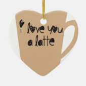Ik hou van je, een latte keramisch ornament (Voorkant)