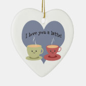 Ik hou van je een latte! keramisch ornament (Rechts)