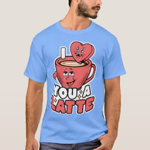 Ik hou van je, een latte koffie hartlette, de vale t-shirt