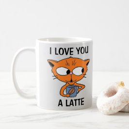 IK HOU VAN JE, EEN LATTE Koffie Pun Humor Koffiemok