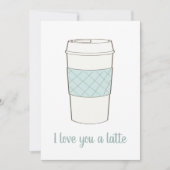 Ik hou van je een Latte koffiebeker Valentijn Feestdagenkaart (Voorkant)