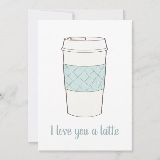 Ik hou van je een Latte koffiebeker Valentijn Feestdagenkaart (Voorkant)