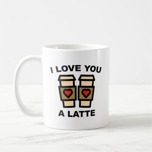 Ik hou van je, een latte koffiemok (Links)