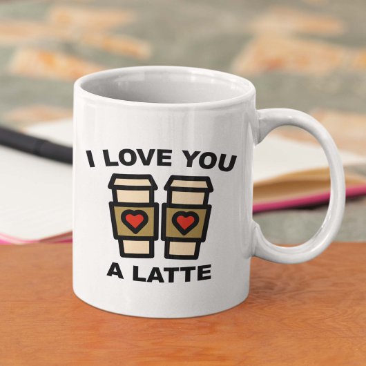 Ik hou van je, een latte koffiemok
