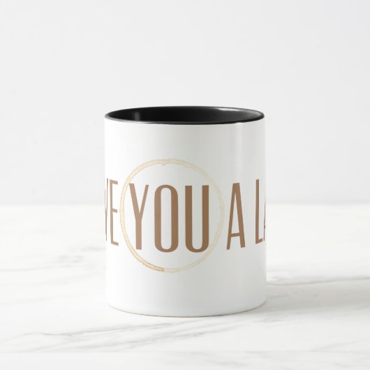 Ik hou van je een latte met koffie-ring mok (Midden)