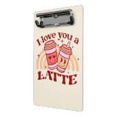 Ik hou van je, een latte mini klembord (Angled2)