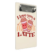 Ik hou van je, een latte mini klembord (Schuin)