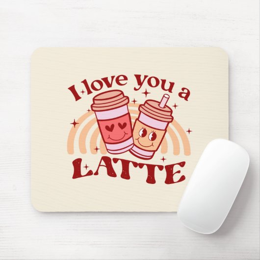 Ik hou van je, een latte muismat (Met muis)