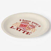 Ik hou van je, een latte papieren bordje (Gekanteld)