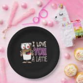 Ik hou van je, een latte papieren bordje (Feest)