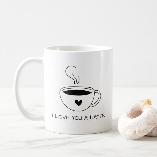 Ik hou van je een latte schatje koffiemok (Met donut)