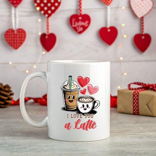 Ik hou van je een latte, Schattigee Valentijn Koffiemok