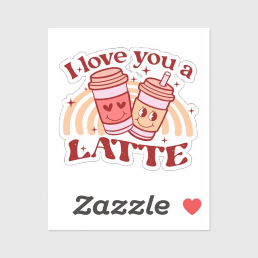 Ik hou van je, een latte sticker (Vel)
