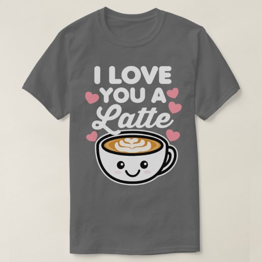 Ik hou van je, een latte t-shirt (Design voorkant)