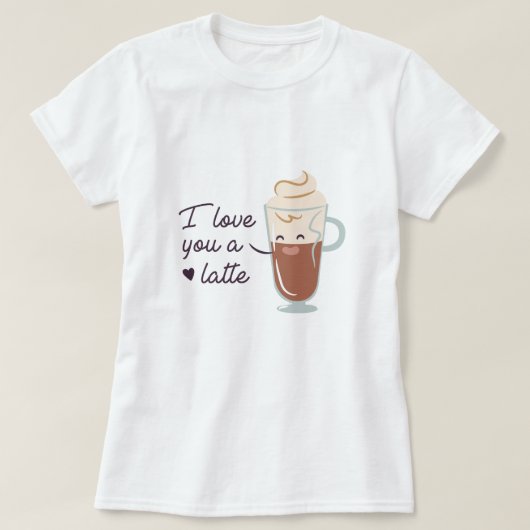 Ik hou van je, een latte t-shirt (Design voorkant)