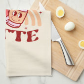 Ik hou van je, een latte theedoek (Quarter Fold)