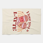 Ik hou van je, een latte theedoek (Horizontaal)
