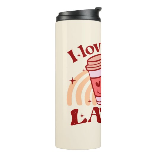 Ik hou van je, een latte thermosbeker (Gedraaid links)