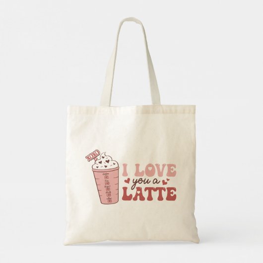 Ik hou van je, een latte tote bag (Achterkant)