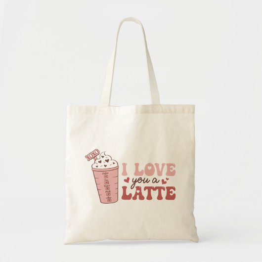 Ik hou van je, een latte tote bag (Voorkant)