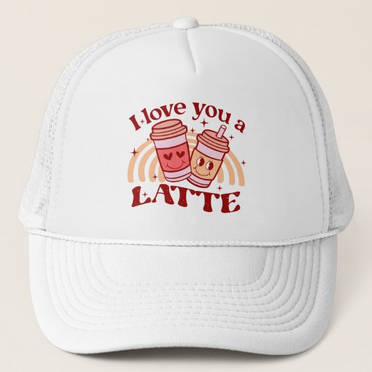 Ik hou van je, een latte trucker pet (Voorkant)