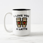 Ik hou van je, een latte tweekleurige koffiemok (Links)