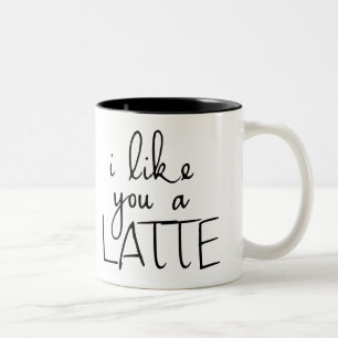 Ik hou van je een latte tweekleurige koffiemok