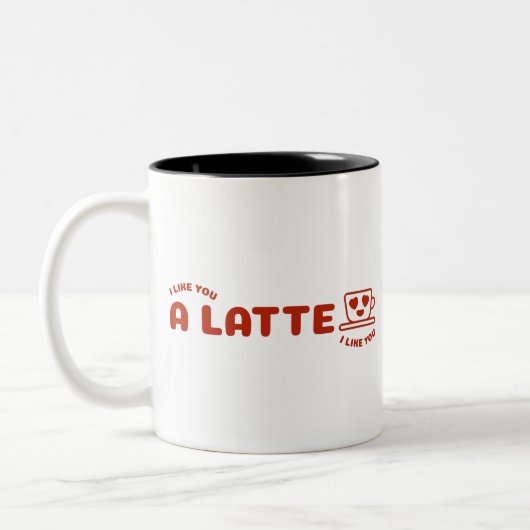 Ik hou van je een latte tweekleurige koffiemok (Links)