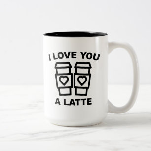 Ik hou van je, een latte tweekleurige koffiemok