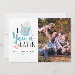 Ik hou van je, een Latte Valentijnsdag fotokaarten Feestdagenkaart