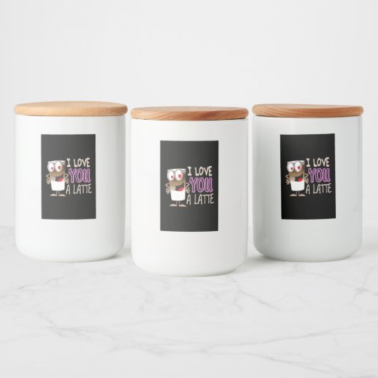 Ik hou van je, een latte voedselcontainer etiket (Flessen)