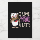 Ik hou van je, een latte voedselcontainer etiket (Enkel label)