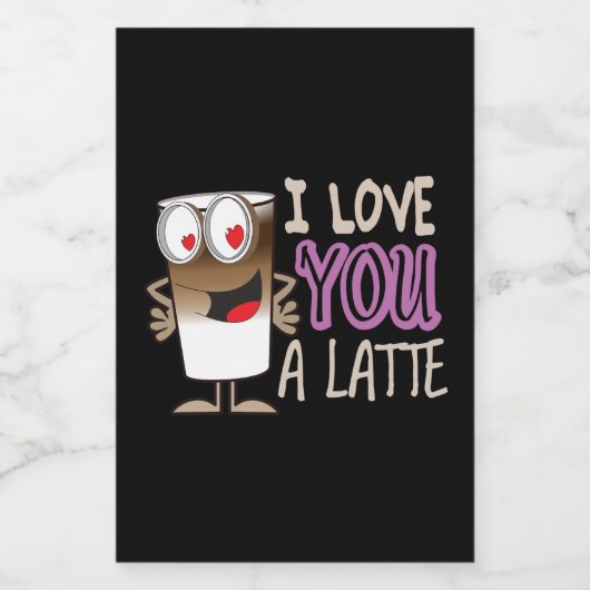 Ik hou van je, een latte voedselcontainer etiket (Enkel label)