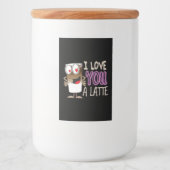 Ik hou van je, een latte voedselcontainer etiket (Voorkant)