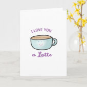 Ik hou van je Een Latte Wenskaart Kaart (Gele Bloem)