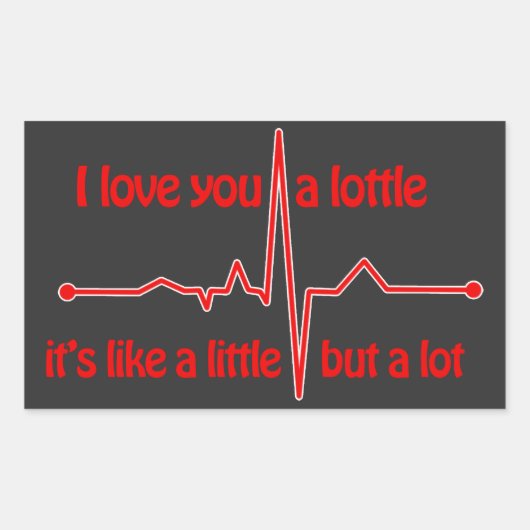 Ik hou van je, een leuke romantische meme. rechthoekige sticker (Voorkant)